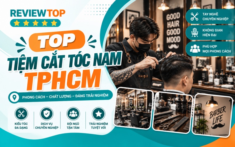 Top 10 tiệm cắt tóc nam TPHCM đẹp, được yêu thích