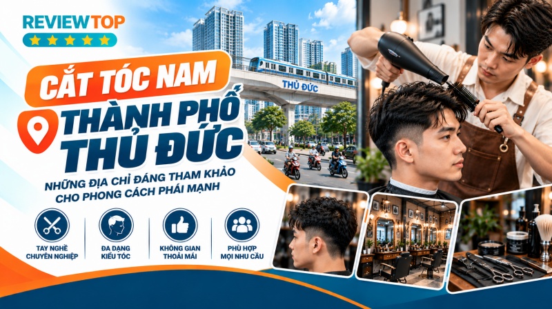 Top tiệm cắt tóc nam Thành phố Thủ Đức đẹp, rẻ, phong cách